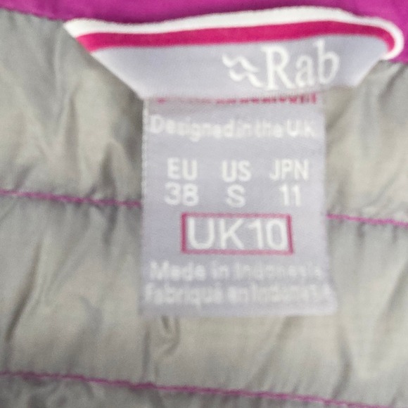 Rab Down Puffer Jacket Womens Small UK10 Pink Lightweight Outdoor Travel Winter - Picture 5 of 13